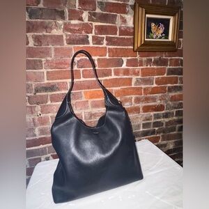 Chic Black Leather Hobo Bag